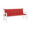Claire Outdoor Cushion for Bench, Button Tufted Red Fabric, 71 Inch