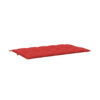Claire Outdoor Cushion for Bench, Button Tufted Red Fabric, 71 Inch