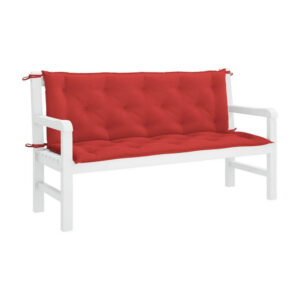 Claire Outdoor Cushion for Bench, Button Tufted Red Fabric, 59 Inch