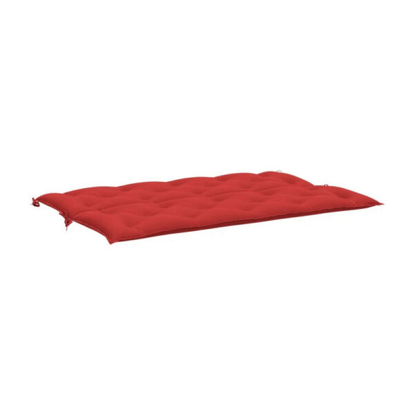 Claire Outdoor Cushion for Bench, Button Tufted Red Fabric, 59 Inch