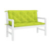 Claire Outdoor Cushion for Bench, Button Tufted Green Fabric, 47 Inch