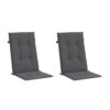 Outdoor Cushions for High Back Chair, Set of 2, Gray Fabric, 47 Inch