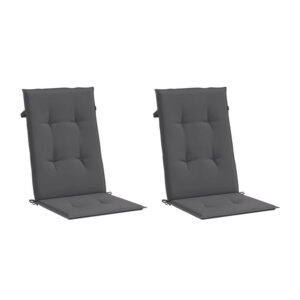Outdoor Cushions for High Back Chair, Set of 2, Gray Fabric, 47 Inch