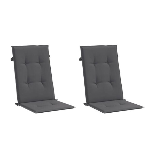 Outdoor Cushions for High Back Chair, Set of 2, Gray Fabric, 47 Inch