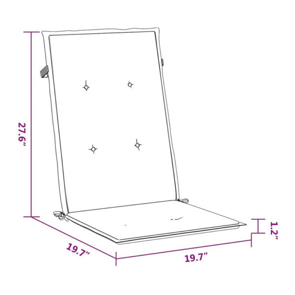 Outdoor Cushions for High Back Chair, Set of 2, Gray Fabric, 47 Inch