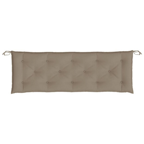Claire Outdoor Cushion for Bench, Tufted Taupe Oxford Fabric, 59 Inch