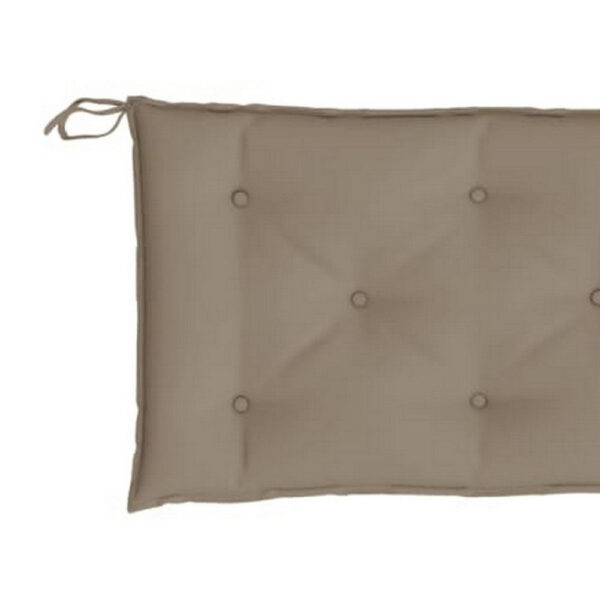 Claire Outdoor Cushion for Bench, Tufted Taupe Oxford Fabric, 59 Inch