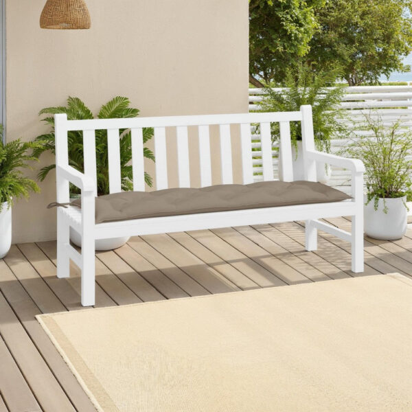 Claire Outdoor Cushion for Bench, Tufted Taupe Oxford Fabric, 59 Inch