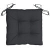 Zia 4pc Outdoor Patio Cushions for Chair, Tufted, Black Oxford Fabric