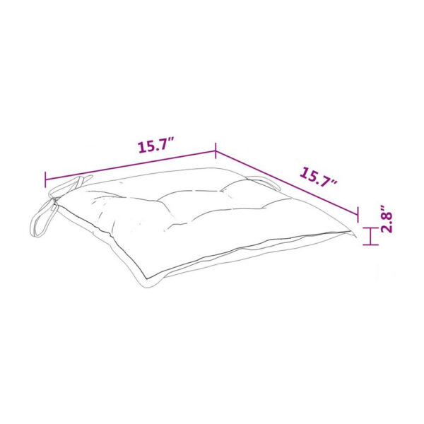 Zia 4pc Outdoor Patio Cushions for Chair, Tufted, Black Oxford Fabric