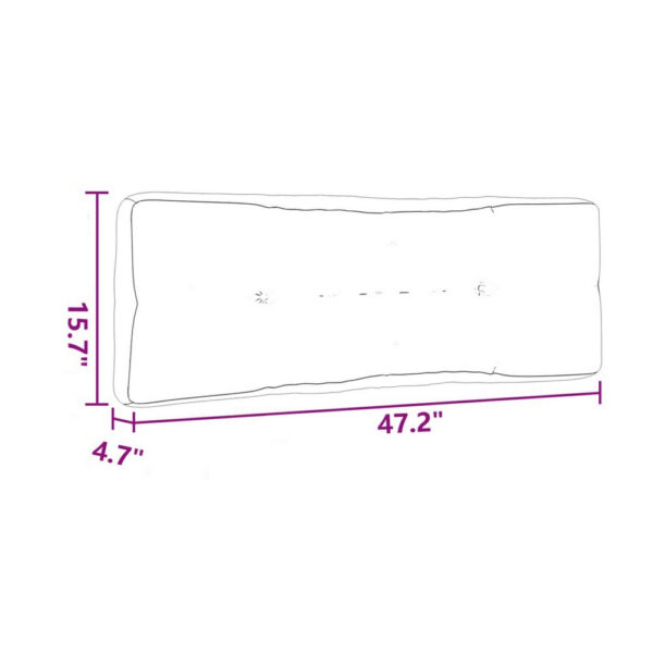 Moni 3pc Outdoor Cushion for Bench, Tufted Dark Gray Fabric, 47 Inch