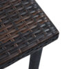 Outdoor Side End Table, 16 Inch Square Top, Woven Brown Poly Rattan