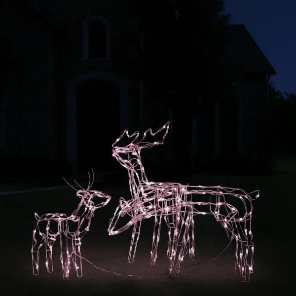 Meyi 3pc Outdoor Reindeer Family Christmas Decoration, 229 Warm White LEDs