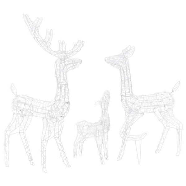 Meyi 3pc Outdoor Reindeer Family Christmas Decor, 300 Cool White LEDs