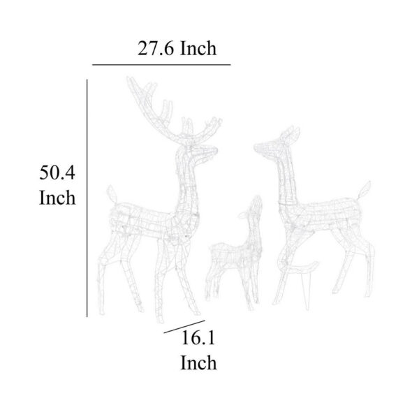 Meyi 3pc Outdoor Reindeer Family Christmas Decor, 300 Cool White LEDs