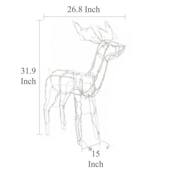 Meyi 3pc Outdoor Reindeer Family Christmas Decor, 229 Cool White LED