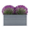 Raised Garden Flower Bed, Open Bottom Design, Grey Steel, 39 Inch