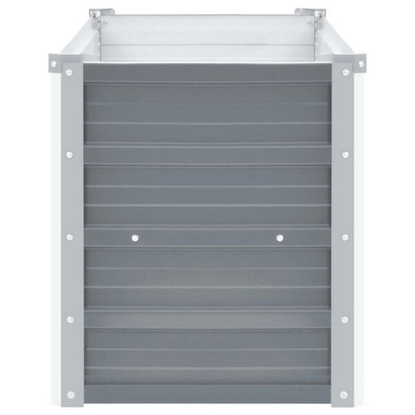 Raised Garden Flower Bed, Open Bottom Design, Grey Steel, 39 Inch