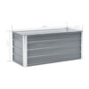 Raised Garden Flower Bed, Open Bottom Design, Grey Steel, 39 Inch