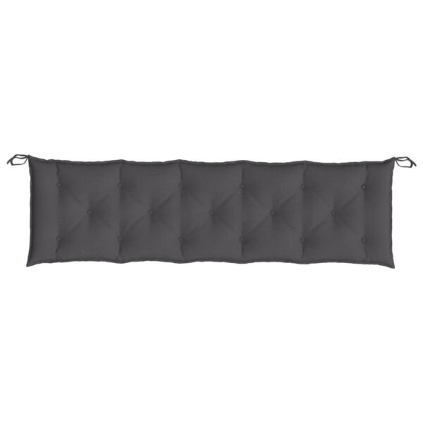 Claire Outdoor Cushion for Bench, Gray Button Tufted Fabric, 71 Inch