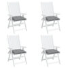 Kia Outdoor Cushion for Chair, Set of 4, 16x16 Square, Gray Fabric