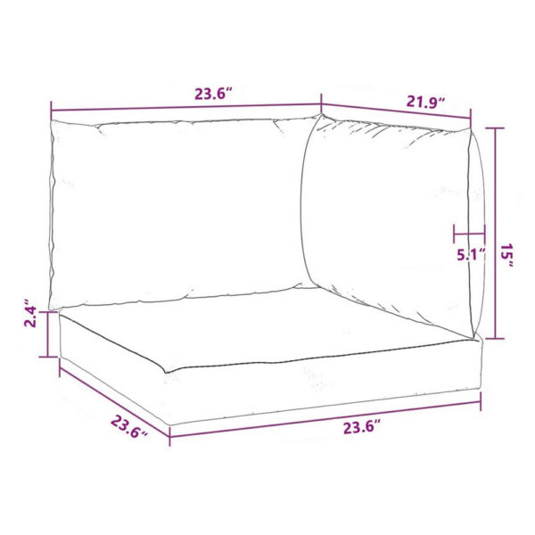 3pc Outdoor Cushions for Sofa, Water Resistant Green Oxford Fabric