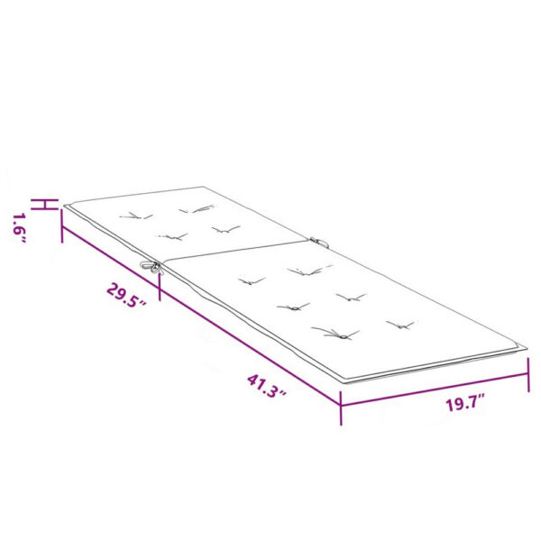 Outdoor Cushion for Lounge Chair, Tufted Dark Gray Oxford Fabric