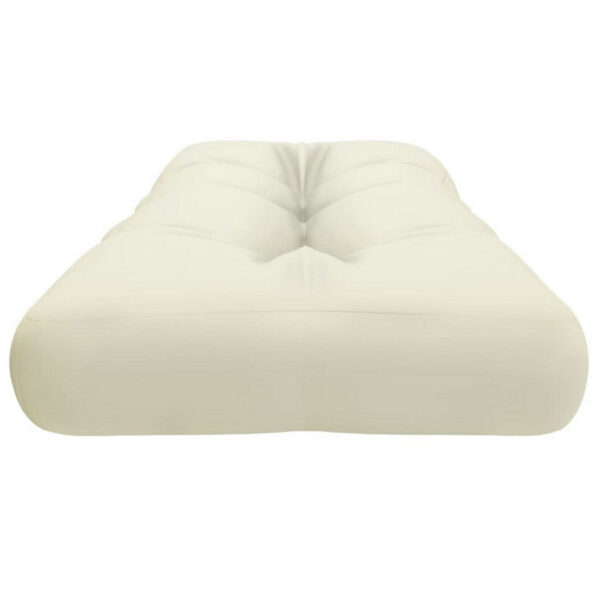 Moni Outdoor Cushion for Bench, Deep Tufted, White Fabric, 47 Inch