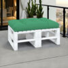 Moni Outdoor Cushion for Bench, Tufted Design, Green Fabric, 47 Inch