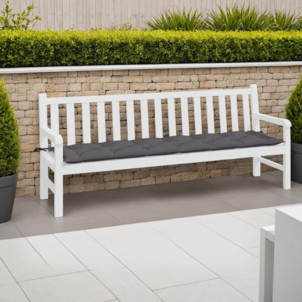 Andy Outdoor Cushion for Bench, 79 Inch, Dark Gray Oxford Fabric