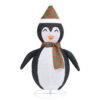 Mani Christmas Decor 4 ft Snow Penguin, 120 LED Light, White and Black