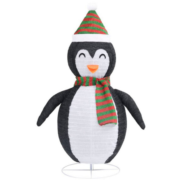 Mani Christmas Decor 4 ft Snow Penguin, 120 LED Light, White and Black