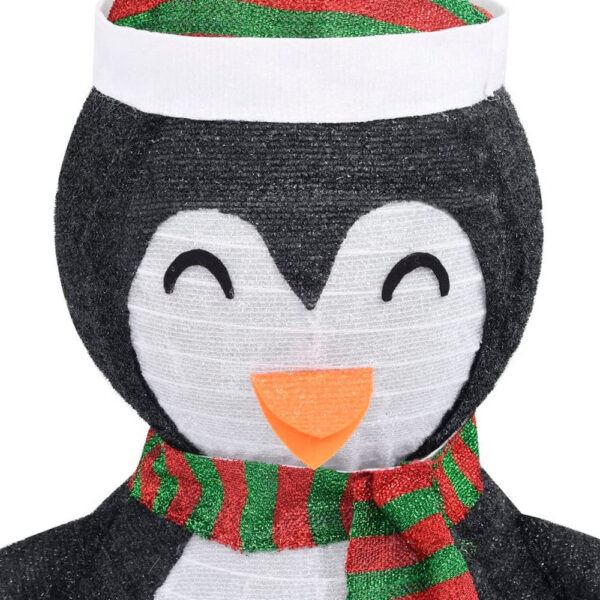 Mani Christmas Decor 4 ft Snow Penguin, 120 LED Light, White and Black