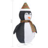 Mani Christmas Decor 4 ft Snow Penguin, 120 LED Light, White and Black