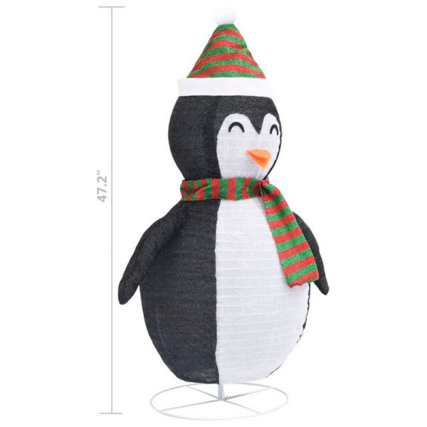 Mani Christmas Decor 4 ft Snow Penguin, 120 LED Light, White and Black
