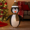 Mani Christmas Decor 4 ft Snow Penguin, 120 LED Light, White and Black