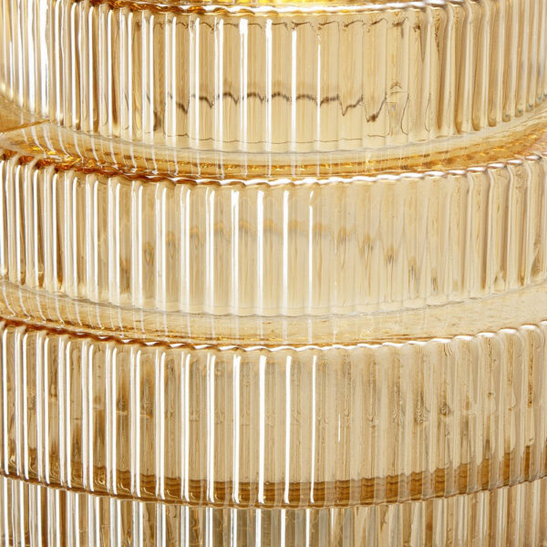 Rae 10 Inch Glass Vase, Geometric Round, Amber Yellow and Clear Finish