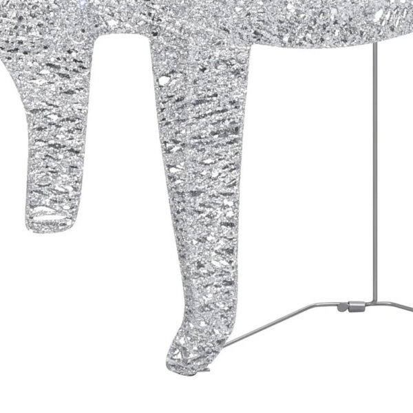 Outdoor 120 LED Light Christmas Decor Reindeer Set of 6, Silver Metal