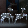 Outdoor 40 LED Light Reindeer Christmas Decoration Set of 2, Metal