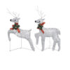 Outdoor 40 LED Light Reindeer Christmas Decoration Set of 2, Metal