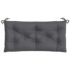 Outdoor Cushion for Bench, 43x20 In, Tufted Stitch Gray Oxford Fabric