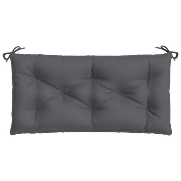Outdoor Cushion for Bench, 43x20 In, Tufted Stitch Gray Oxford Fabric