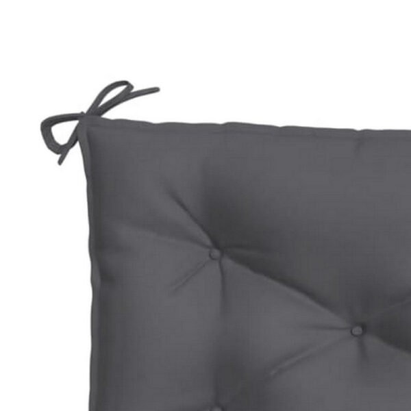 Outdoor Cushion for Bench, 43x20 In, Tufted Stitch Gray Oxford Fabric