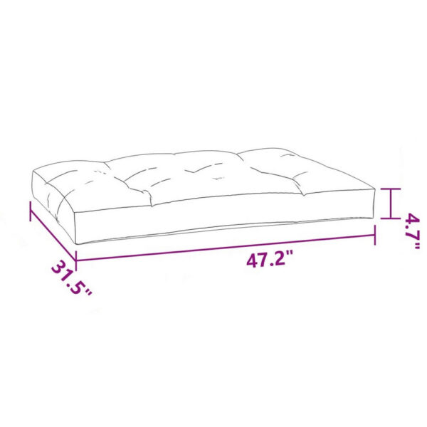 Keya Cushion for Bench, 31x47, Tufted Stitched Gray Outdoor Fabric