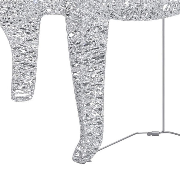 Outdoor Christmas Reindeer and Sleigh Decoration, 60 Silver LED Lights