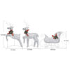 Outdoor Christmas Reindeer and Sleigh Decoration, 60 Silver LED Lights