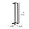 Towel Rack, Black Iron, Vertical Tall Wall Mount Design, 23 Inch