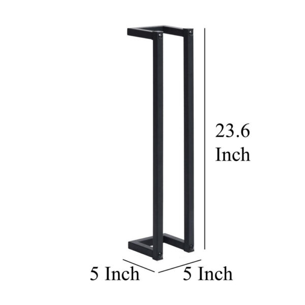 Towel Rack, Black Iron, Vertical Tall Wall Mount Design, 23 Inch