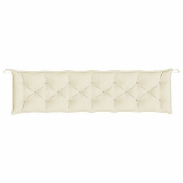 Outdoor Cushion for Bench, 79 Inch, Tufted Stitch White Oxford Fabric
