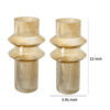 Rae Set of 2 Glass Vases, Tall Round Cylinders, Amber Yellow, Clear Finish